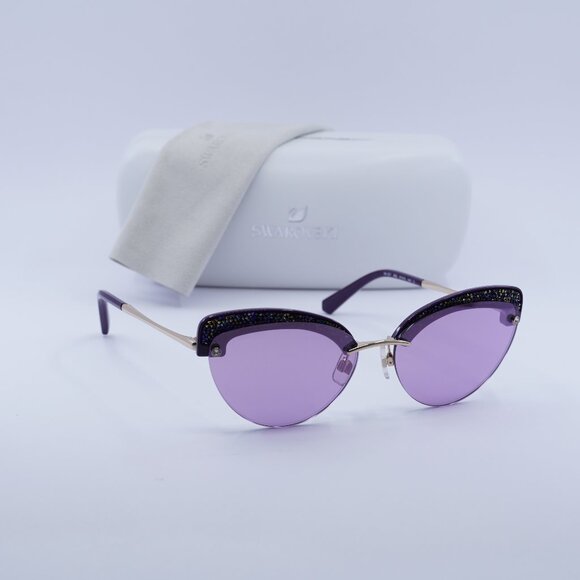 Swarovski SK0257 28G Cat Eye Sunglasses - Gold/Violet/Purple - Lowest Price! Swarovski SK257 28G Purple Cat Eye Sunglasses Frame 57-15  main image 2